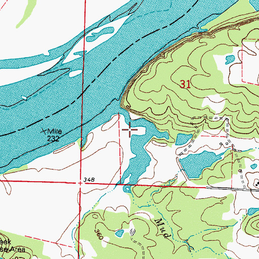 Topographic Map of Tritt Lake Dam, AR