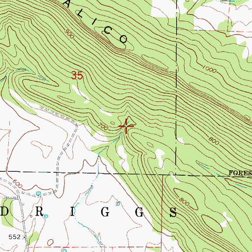 Topographic Map of Hope Lake Dam, AR