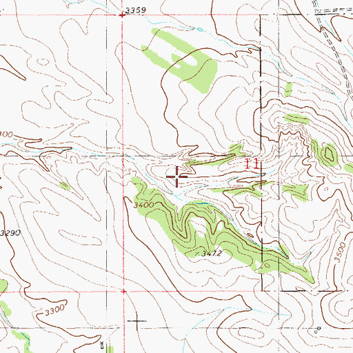 Topographic Map of 02S60E11CBAD01 Well, MT
