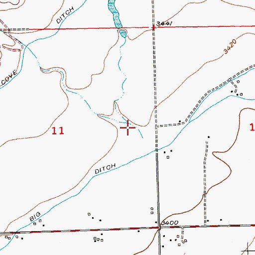 Topographic Map of 02S23E11ADDC01 Well, MT