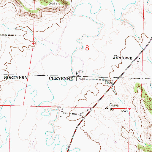 Topographic Map of 02S41E08CAD_02 Well, MT