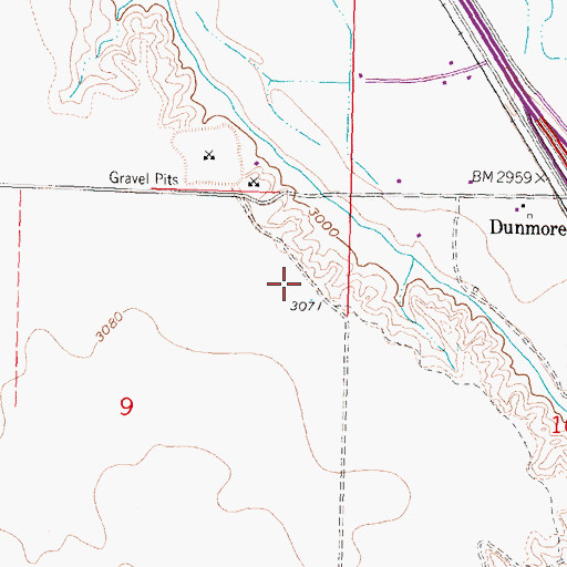 Topographic Map of 02S34E09AA__01 Well, MT