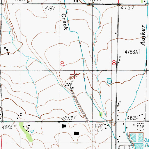 Topographic Map of 02S05E08DB__01 Well, MT