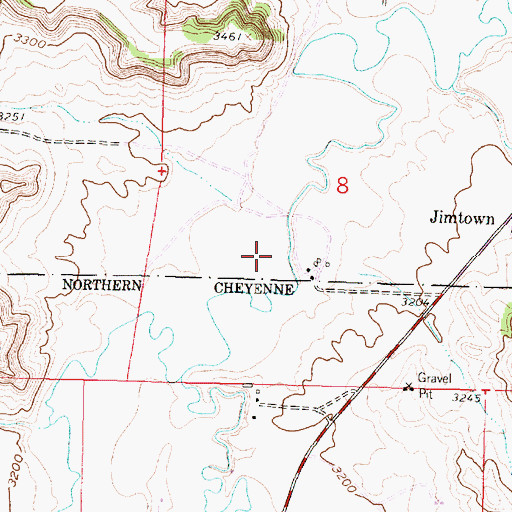 Topographic Map of 02S41E08CAD_01 Well, MT