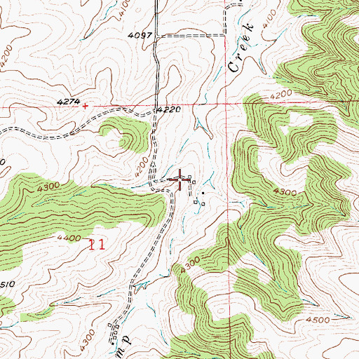 Topographic Map of 02S17E11ADBA01 Well, MT