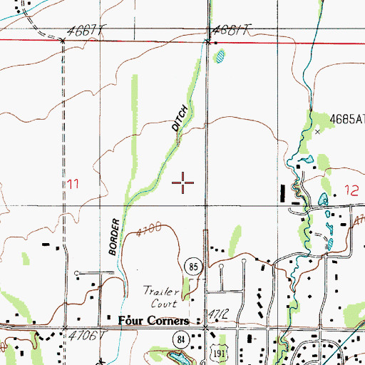 Topographic Map of 02S04E11ADDD01 Well, MT