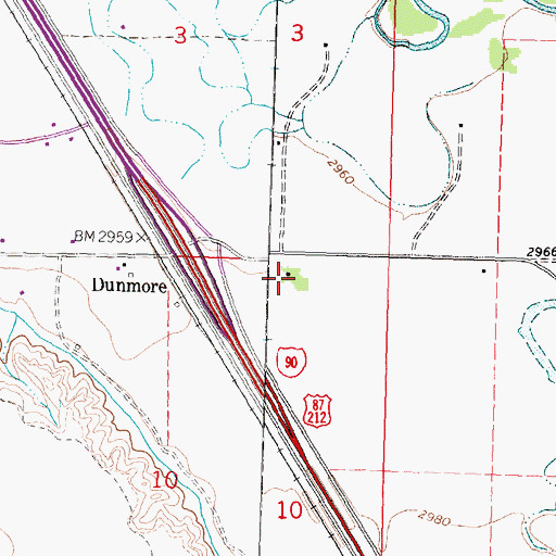 Topographic Map of 02S34E10AABB01 Well, MT