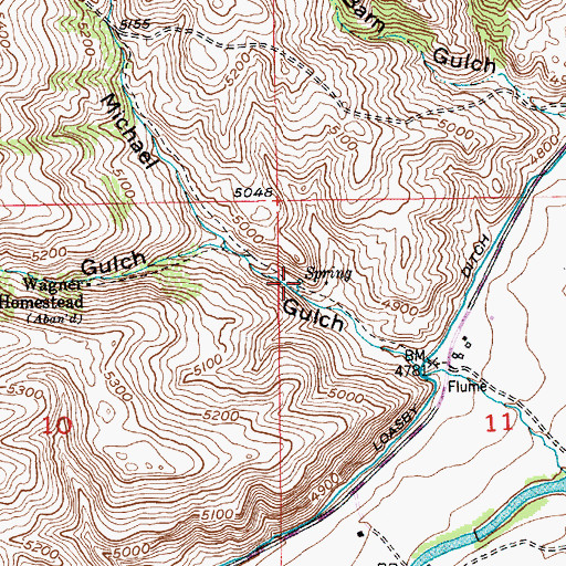 Topographic Map of 02S13E11BBBC01 Spring, MT