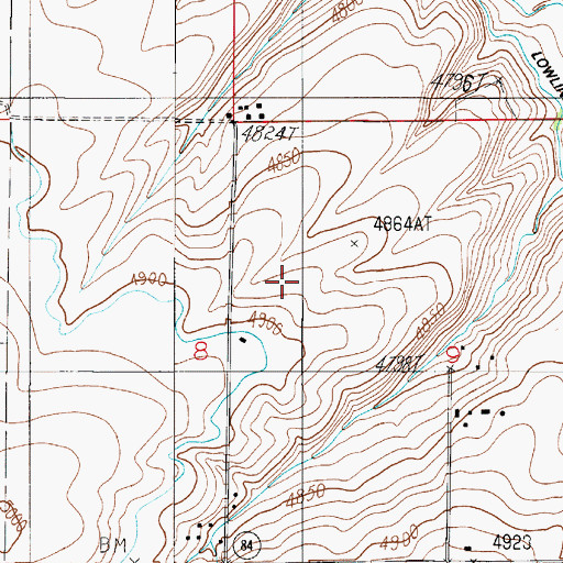 Topographic Map of 02S04E09BCCC01 Well, MT