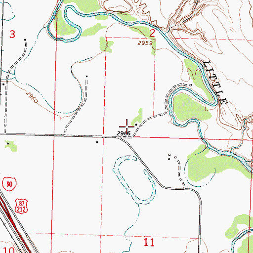 Topographic Map of 02S34E02CDDC01 Well, MT