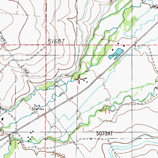 Topographic Map of 02S02W11BDBB01 Well, MT