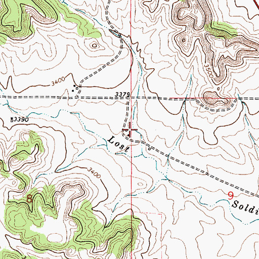 Topographic Map of 02S50E08AADA01 Well, MT