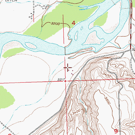 Topographic Map of 02S25E04CCCB01 Well, MT