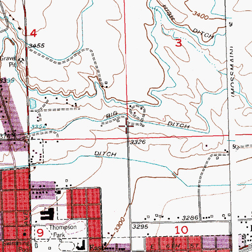 Topographic Map of 02S24E03CCCB01 Well, MT