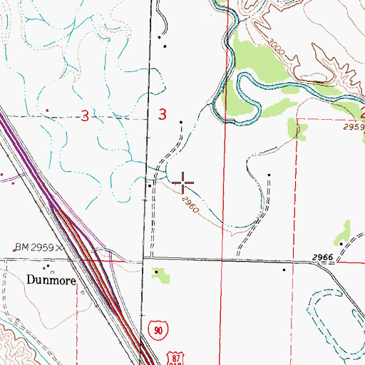 Topographic Map of 02S34E03DA__01 Well, MT