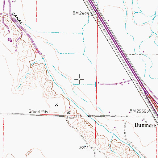Topographic Map of 02S34E04DA__02 Well, MT