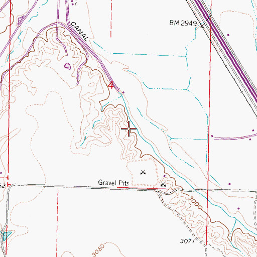 Topographic Map of 02S34E04DB__02 Well, MT