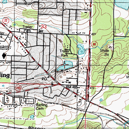 Topographic Map of McMahan Lake, AR