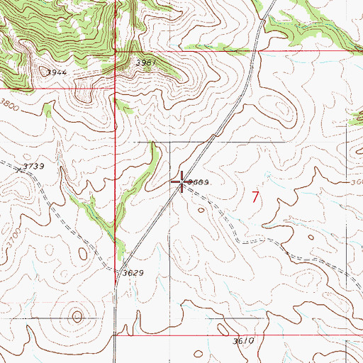 Topographic Map of 02S57E07BDCC01 Well, MT