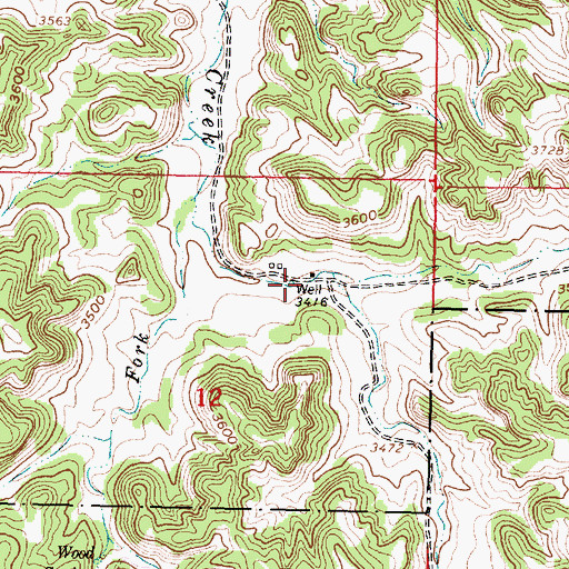 Topographic Map of 02S41E12ABD_01 Well, MT
