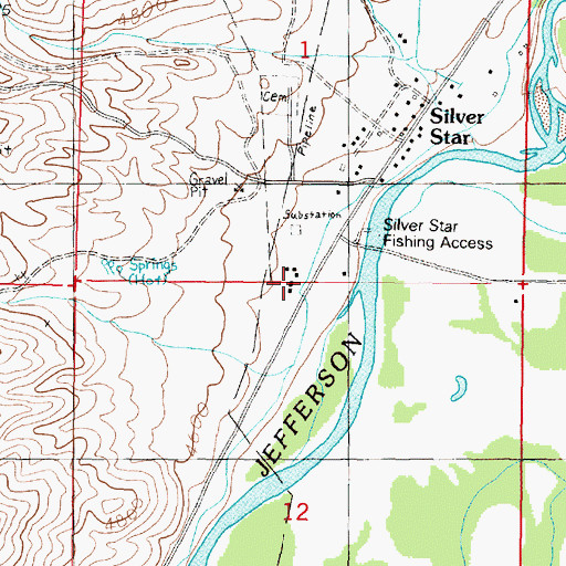 Topographic Map of 02S06W01CDD_01 Well, MT
