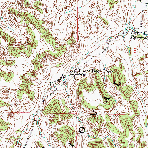 Topographic Map of 02S46E03CA__01 Well, MT