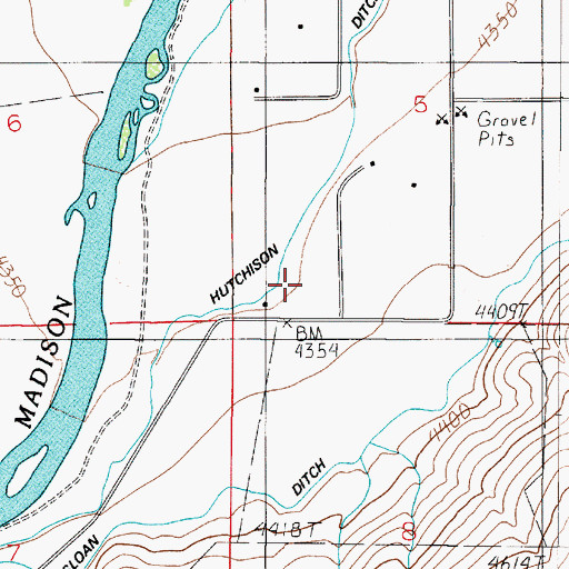 Topographic Map of 02S02E05CC__01 Well, MT