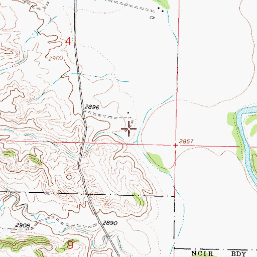 Topographic Map of 02S44E04DDCB01 Well, MT
