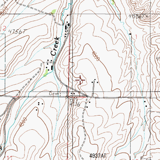Topographic Map of 02S03E01CC__01 Well, MT