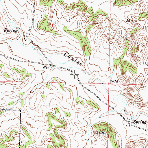 Topographic Map of 02S40E06D___01 Well, MT