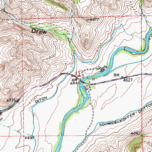 Topographic Map of 02S13E01BDDD01 Well, MT