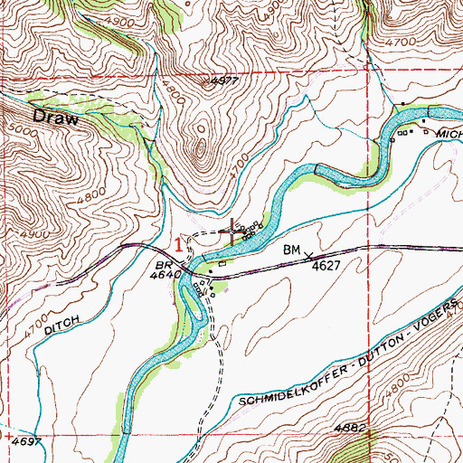 Topographic Map of 02S13E01ACDB01 Well, MT