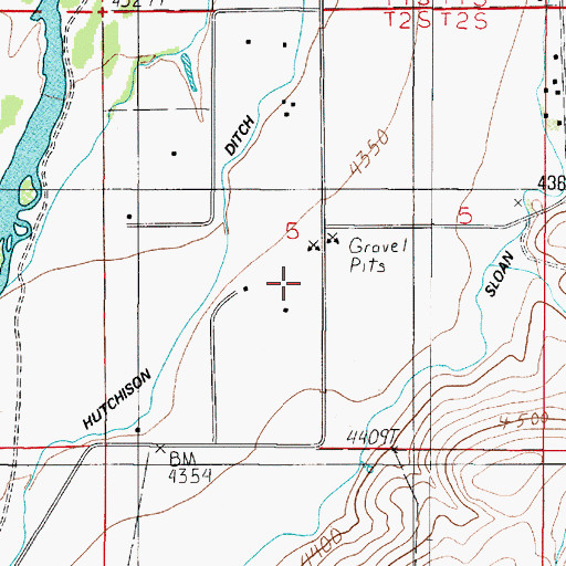 Topographic Map of 02S02E05CAAD01 Well, MT