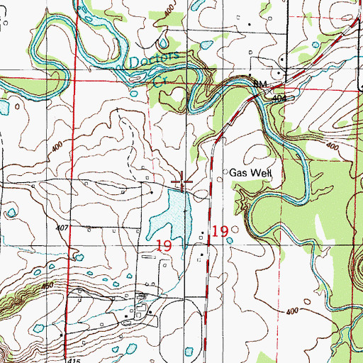 Topographic Map of Number Name Lake Dam, AR