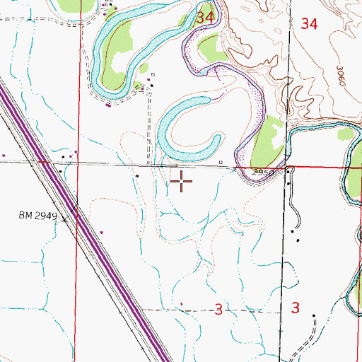 Topographic Map of 01S34E34CD__01 Well, MT