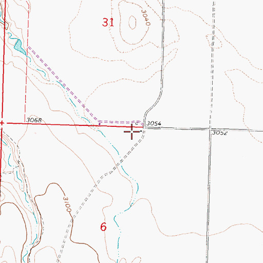 Topographic Map of 02S34E06ABAB01 Well, MT