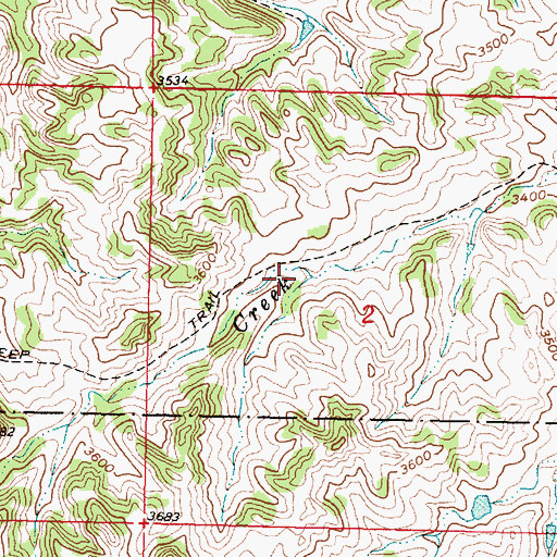 Topographic Map of 02S42E02BDCA01 Well, MT