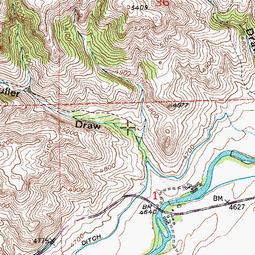 Topographic Map of 02S13E01BACA01 Well, MT