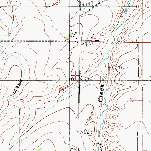 Topographic Map of 02S04E05BCBB01 Well, MT