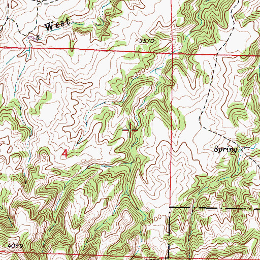 Topographic Map of 02S42E04ADCB01 Spring, MT