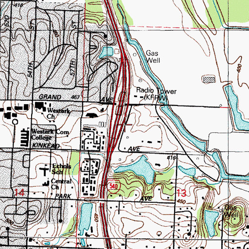 Topographic Map of Crain Lake, AR