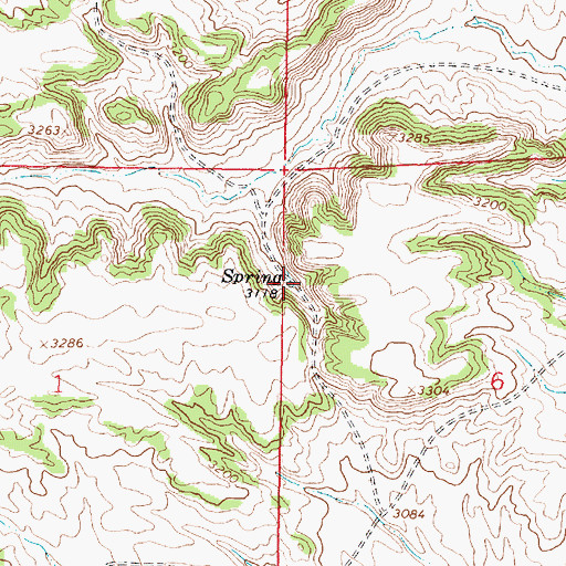 Topographic Map of 02S44E06BCBC01 Spring, MT