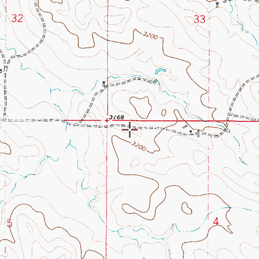 Topographic Map of 02S52E04BABB01 Well, MT