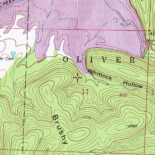 Topographic Map of Poteau River Watershed Site 13 Dam, AR