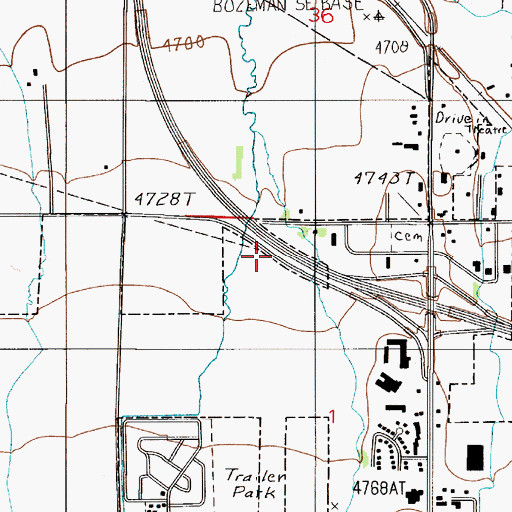 Topographic Map of 02S05E01BA__01 Well, MT
