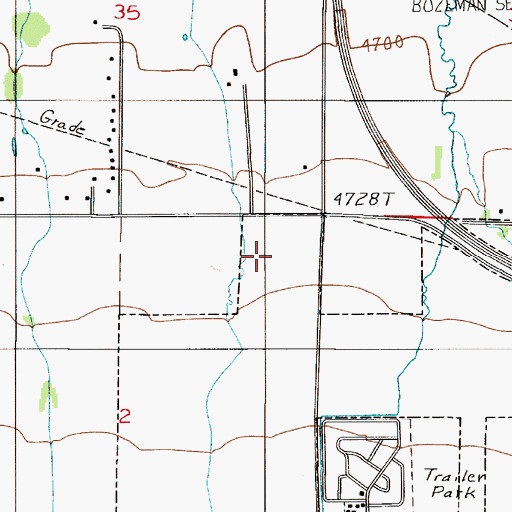 Topographic Map of 02S05E02AA__01 Well, MT