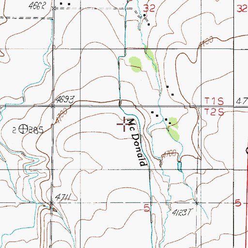 Topographic Map of 02S05E05BA__01 Well, MT