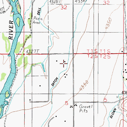 Topographic Map of 02S02E05BAA_01 Well, MT