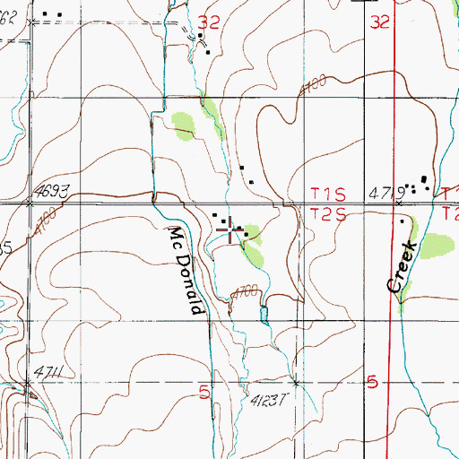 Topographic Map of 02S05E05ABBD01 Well, MT