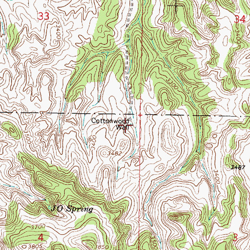 Topographic Map of 02S45E04AAAA01 Well, MT